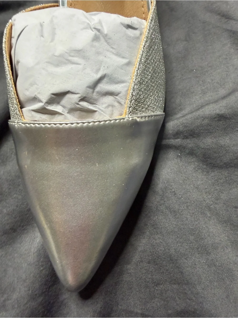 Musse & Cloud Metallic Silver Pointed Ankle-Strap Pumps - Picture 3 of 7